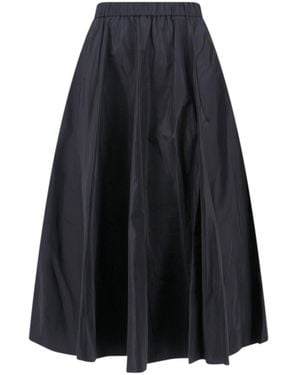 Aspesi Midi-Length Skirt With Elastic Waistband - Blue