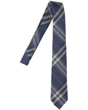 Burberry Cravatta In Seta - Blu