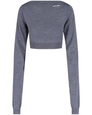 Miu Miu Crop Logo Jumper - Blue