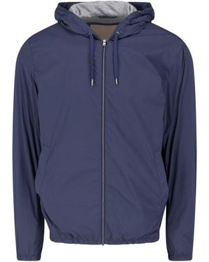 Herno Giacca Cappuccio In Tessuto Tecnico - Blu
