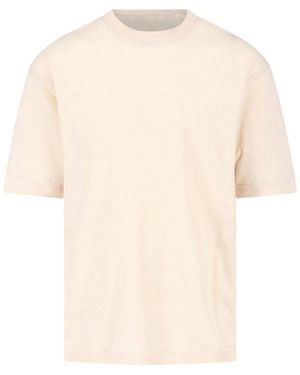 White Sand Linen Blend T-Shirt - White
