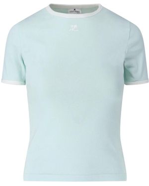 Courreges Logo T-Shirt - Blue