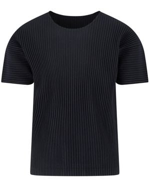 HOMME PLISSÉ Pleated T-Shirt - Black