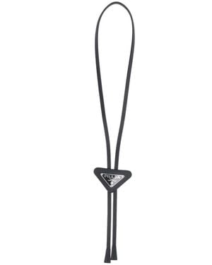 Prada Bolo Logo Tie - White