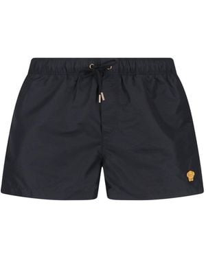 Versace Swim Golfo Medusa Patch Swim Shorts - Blue