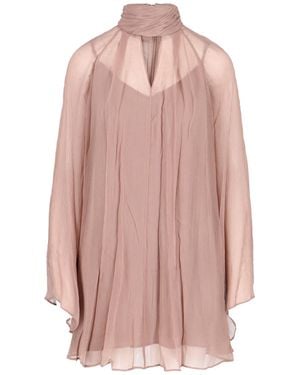 STAUD Abito Mini Chiffon "Esther" - Rosa