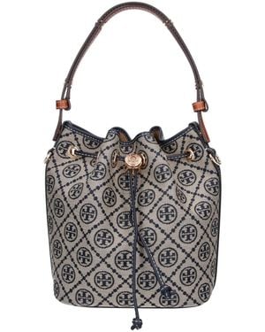 Tory Burch Bucket Bag "T-Monogram" - Gray