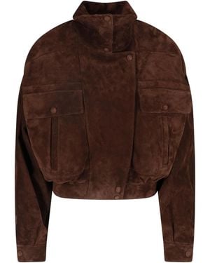 Saint Laurent Suede Jacket - Brown