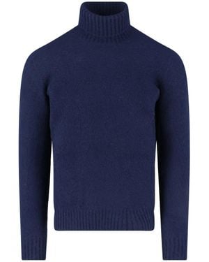 Drumohr High Neck Jumper - Blue