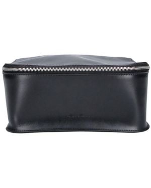 Rick Owens Large Leather Zip Pouch - Black