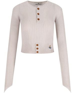 Vivienne Westwood 'Orb' Crop Cardigan - White