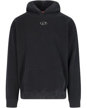 DIESEL Felpa Cappuccio Logo - Blu
