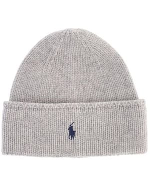 Polo Ralph Lauren Logo Knit Beanie - Grey