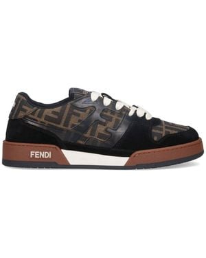 Fendi Match' Jacquard Low-Top Trainers - Black