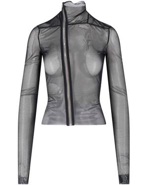 Rick Owens High Neck Top - Gray