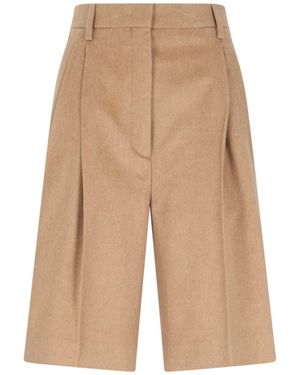 Prada Shorts With Pleats - White
