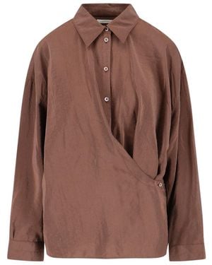 Lemaire Camicia Drappeggiata - Marrone