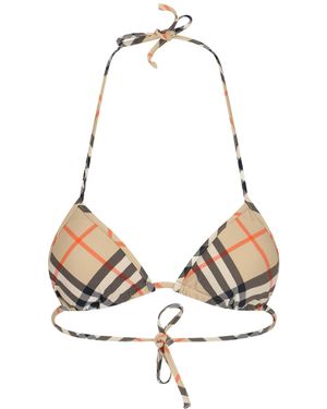 Burberry Top Bikini "Check" - Bianco