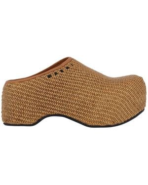 Marni Chunky" Raffia Wedges - Brown