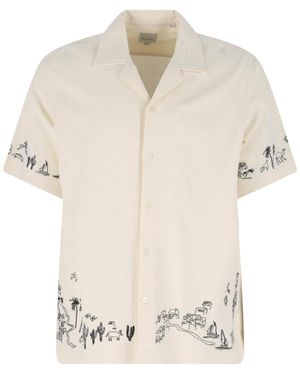 Paul Smith Relaxed Fit Bowling Embroidered Shirt - White