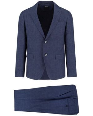 ZEGNA Single-Breasted Suit - Blue