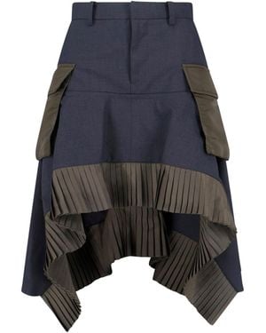 Sacai Skirts Polyester - Blue