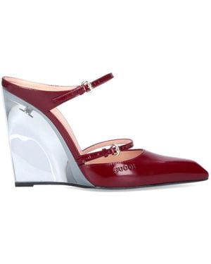 Gucci Sabot Donna Con Zeppa, Taglia - Rosso