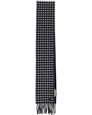 Ami Paris Wool Check Scarf - White