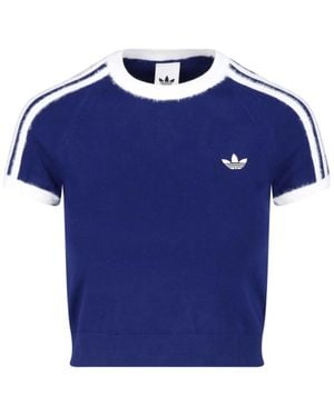 adidas Short Sleeve Crewneck Sweater Tee - Blue