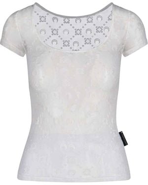 Marine Serre Moonogram Mesh Flock T-Shirt - Multicolour