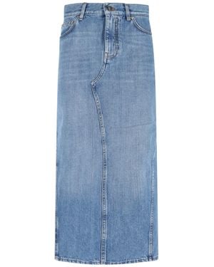 Givenchy Denim Midi Skirt - Blue