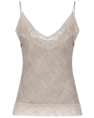Ermanno Scervino Tank Top In Seta - Neutro