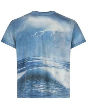 ERL Maxi Print T-Shirt - Blue