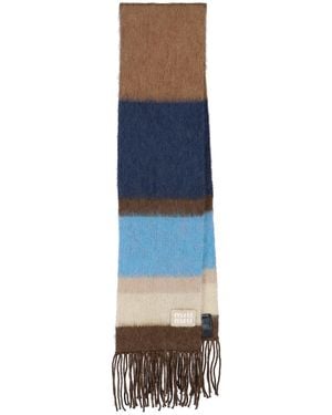 Miu Miu Sciarpa In Misto Mohair - Blu