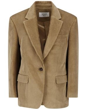 Rohe Blazer In Velluto A Coste - Neutro