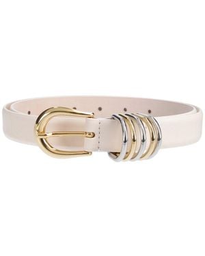 DEHANCHE Leather Belt "Hollyhock" - White