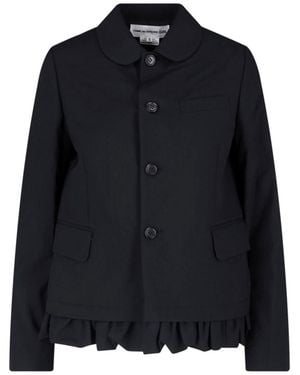 Comme des Garçons Wool Button-Down Jacket - Blue