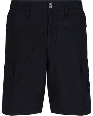 Stone Island Pantaloncini Cargo Logo - Nero