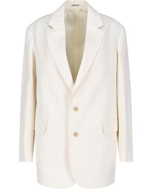 AURALEE Single-Breasted Blazer - White