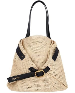 Loewe Mini Punch Hole Shopper in Natural | Lyst