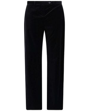 KHAITE Straight Velvet Trousers "Hunter" - Black