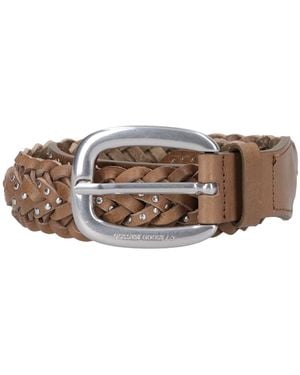 Golden Goose Houston Braided Calfskin Leather Belt - White