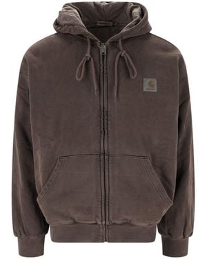 Carhartt Vista Padded Hooded Cotton Denim Jacket - Brown