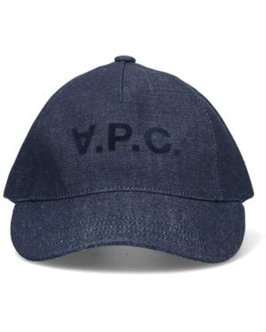 A.P.C. Logo Baseball Cap - Blue