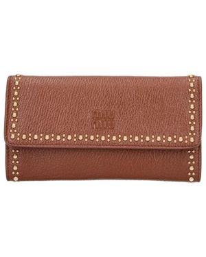 Miu Miu Crossbody Leather Wallet - White
