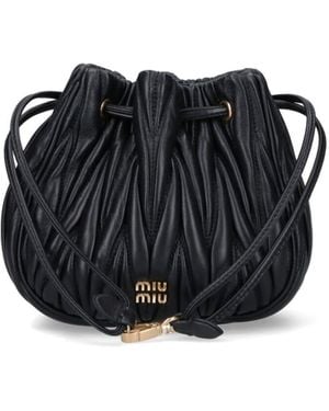 Miu Miu Logo Pouch - Black