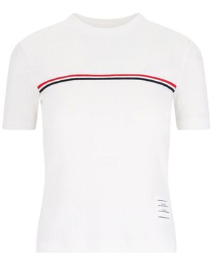Thom Browne Three Stripes Logo T-Shirt - White