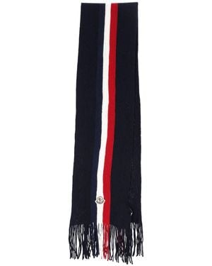 Moncler Virgin Wool Scarf - Blue