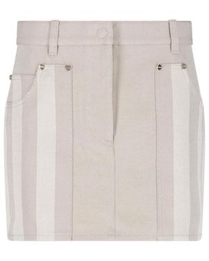 Fendi Denim Drill Mini Skirt - White