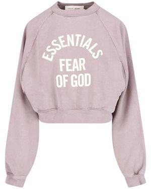 Fear Of God Cropped Relaxed Arched Logo Sweatshirt - Pink